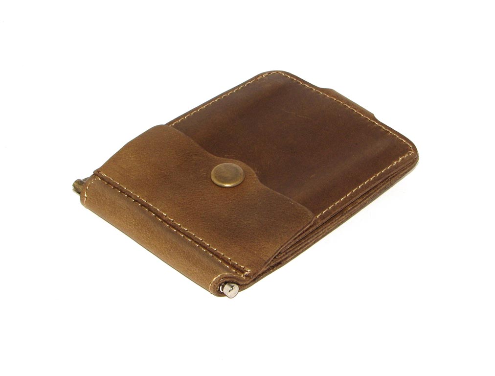 Шкіряний Затиск для Грошей DNK Leather Затиск-H з монетником оливковий Шкіряний Затиск для Грошей DNK Leather Затиск-H з монетником оливковий